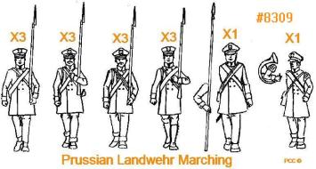 HäT 8309 Prussian Landwehr Marching Napoleonic Wars