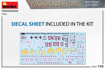MiniArt 35305 Pz.Kpfw.IV Ausf. H Vomag Mid Prod. July 1943 Interior Kit