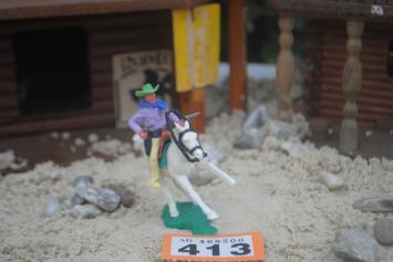 Timpo Toys O.413 Sheriff / Cowboy riding on horse 2nd version