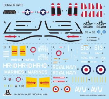 Italeri 1476 Sikorsky HO4S-3 / HAS.7 / H-19