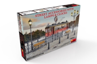 Mini Art 35639 STREET ACCESSORIES WITH LAMPS & CLOCKS