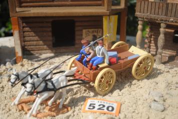 Timpo Toys O.520 Supply carriage / Covered wagon with coachman and Confederate Army Infantry Soldier, 2nd version