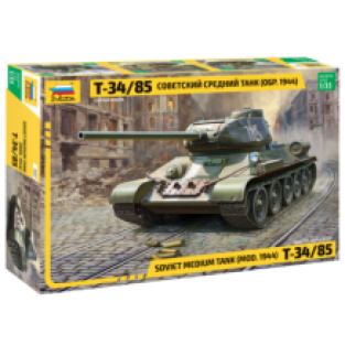 Zvezda 3687 T-34/85 Soviet Medium Tank model 1944