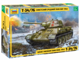 Zvezda 3686 T-34/76 Soviet Medium Tank model 1942