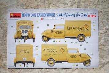 MiniArt 38047 Tempo E400 Kastenwagen 3-Wheel Delivery Box Truck