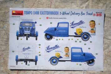 MiniArt 38047 Tempo E400 Kastenwagen 3-Wheel Delivery Box Truck