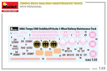 MiniArt 38063 Tempo E400 railway maintenance truck with personnel