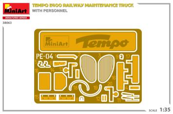 MiniArt 38063 Tempo E400 railway maintenance truck with personnel