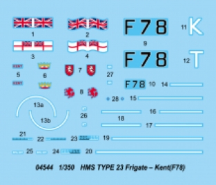 Trumpeter 04544 HMS TYPE 23 Frigate KENT F78