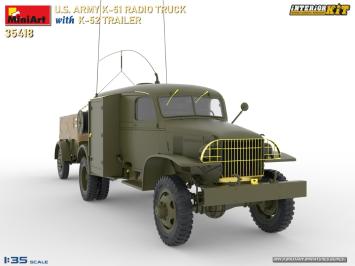 MiniArt 35418 U.S. Army K-51 Radio Truck with K-52 Trailer Interior Kit