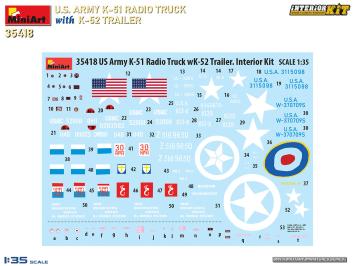 MiniArt 35418 U.S. Army K-51 Radio Truck with K-52 Trailer Interior Kit