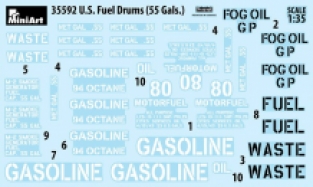 Mini Art 35592 U.S. FUEL DRUMS 55 GALS.