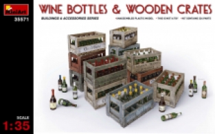 Mini Art 35571 WINE BOTTLES & WOODEN CRATES