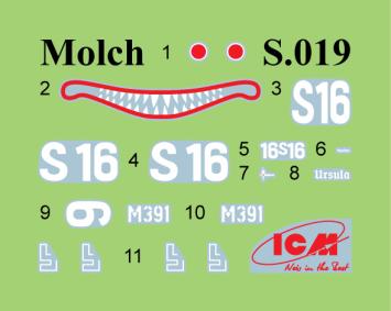 ICM S.019 WWII German Midget Submarine U-Boat Type 'Molch'